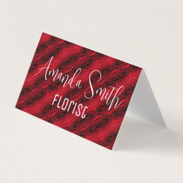 赤いバラ模様 名刺