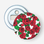 赤いバラ模様 栓抜き (正面)