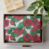 赤いバラ模様 薄葉紙 (ギフト)