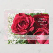 赤いバラ母の日はがき ポストカード (正面/裏面)