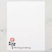 赤いバラ毎日を美しくしろ！文房具 レターヘッド (正面)