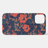 赤いバラ牡丹ダークバックグラウンド Case-Mate iPhoneケース (裏面 (横))