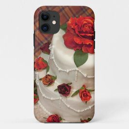 赤いバラ結婚のケーキ iPhone 11 ケース
