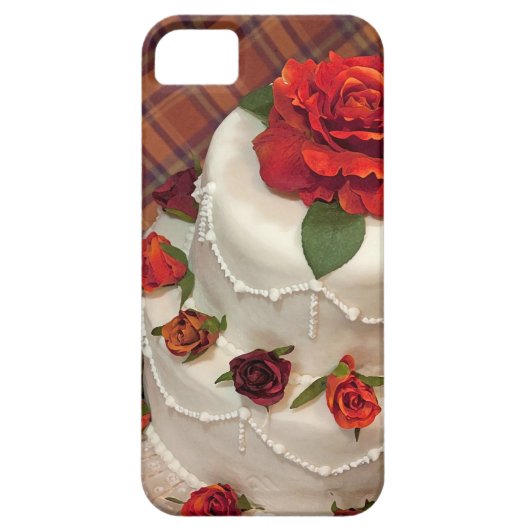 赤いバラ結婚のケーキ Case-Mate iPhoneケース (裏面)