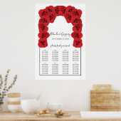 赤いバラ結婚の座席表 ポスター (キッチン)