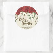 赤いバラ結婚の感謝していお気に入り ラウンドシール (バッグ)