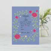 赤いバラ結婚の花束ブライダルシャワー 招待状 (スタンド正面)