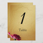 赤いバラ結婚の金ゴールド 招待状 (正面/裏面)