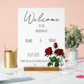 赤いバラ結婚アクリル徴候 アクリルサイン (ウェディング)
