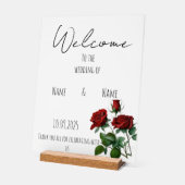 赤いバラ結婚アクリル徴候 アクリルサイン (傾斜)