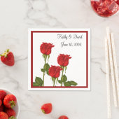 赤いバラ結婚ズ スタンダードカクテルナプキン (インサイチュ)