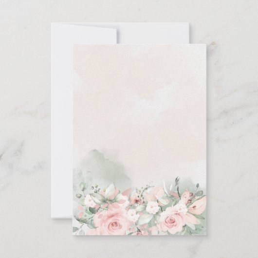 赤いバラ結婚式の日付カードを保存 セーブザデート (裏面)