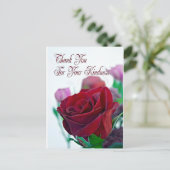 赤いバラ色のクラシックのサンキューカード ポストカード (スタンド正面)