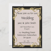 赤いバラ色の愛の結婚式招待状 招待状 (裏面)