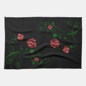 赤いバラ花キッチンタオル キッチンタオル (横)