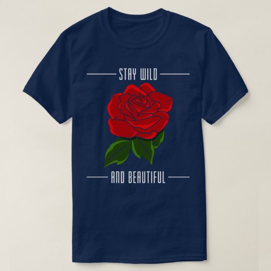 赤いバラ葉 Tシャツ (デザイン正面)