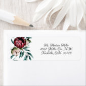 赤いバラ黒の背景スクリプエレガントト ラベル (インサイチュ)