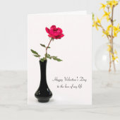 赤いバラ１本 バレンタイン カード (黄色い花)