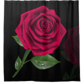 赤いバラ1 – シャワーカーテン (正面)