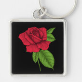 赤いバラ2 キーホルダー (正面)