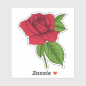 赤いバラ2 シール (シート)