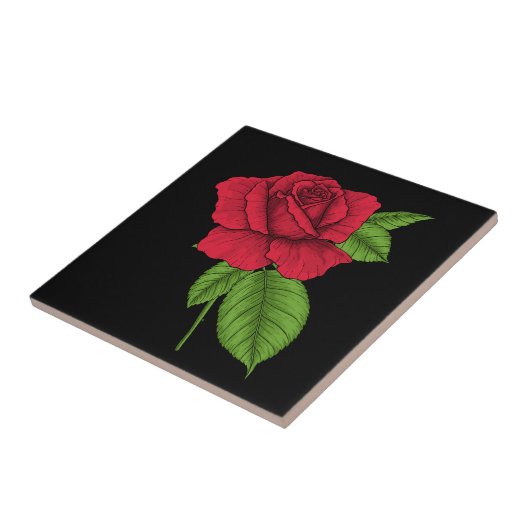 赤いバラ2 タイル (側面)