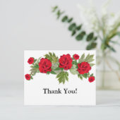 赤いバラ3 ありがとう 卒業 ポストカード (スタンド正面)