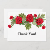 赤いバラ3 ありがとう 卒業 ポストカード (正面/裏面)