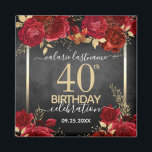 赤いバラ40th Birthday日付マグネットを保存 マグネット<br><div class="desc">Date Redバラと金ゴールド誕生日パーティーマグネットを保存する。エレガントフローラ誕生祝い。テンプレートでパーソナライズする簡単。素晴らしパーティーのリマインダーと友人/家族の記念品。どの年でも、誕生年は簡単に変更できる。</div>