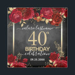 赤いバラ40th Birthday日付マグネットを保存 マグネット<br><div class="desc">Date Redバラと金ゴールド誕生日パーティーマグネットを保存する。エレガントフローラ誕生祝い。テンプレートでパーソナライズする簡単。素晴らしパーティーのリマインダーと友人/家族の記念品。どの年でも、誕生年は簡単に変更できる。</div>