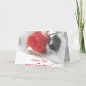 赤いバラ-あなたの考えることは梳きます カード (裏面)
