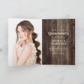 赤いバラ ひまわり カウガールブーツ Quinceanera カード (内部)