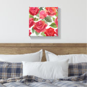 赤いバラ | エレガントフローラバラの水色 キャンバスプリント (インサイチュ (寝室))