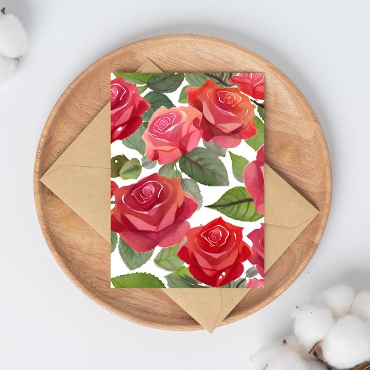 赤いバラ | エレガントフローラバラの水色 ポストカード