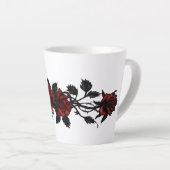 赤いバラ カフェラテマグ (右アングル)