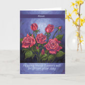 赤いバラ カード (黄色い花)