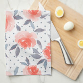 赤いバラ キッチンタオル (四つ折り)