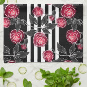 赤いバラ キッチンタオル (折り畳み)