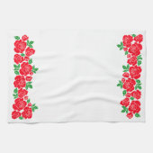 赤いバラ キッチンタオル (横)