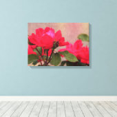 赤いバラ キャンバスプリント (インサイチュ (ウッドフロア))