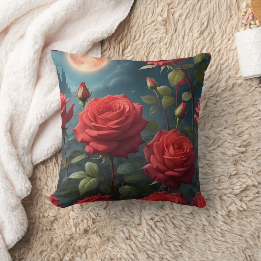 赤いバラ クッション (ブランケット)
