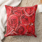 赤いバラ クッション (ブランケット)