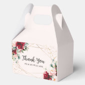 赤いバラ & ゴールドの水彩花卉 フェイバーボックス (正面)