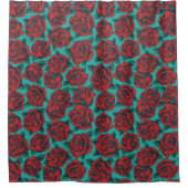 赤いバラ シャワーカーテン (正面)