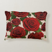 	赤いバラ。シームレスなフローラ背景。  アクセントクッション (裏面)