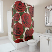 	赤いバラ。シームレスなフローラ背景。  シャワーカーテン (インサイチュ)