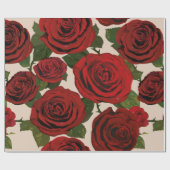 	赤いバラ。シームレスなフローラ背景。  ラッピングペーパー (フラット)