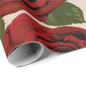 	赤いバラ。シームレスなフローラ背景。  ラッピングペーパー (ロールコーナー)