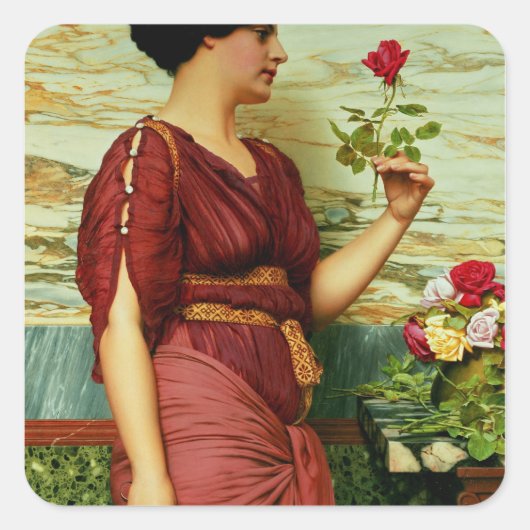 赤いバラ スクエアシール (正面)