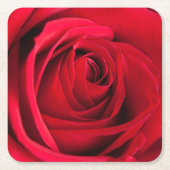 赤いバラ スクエアペーパーコースター (正面)